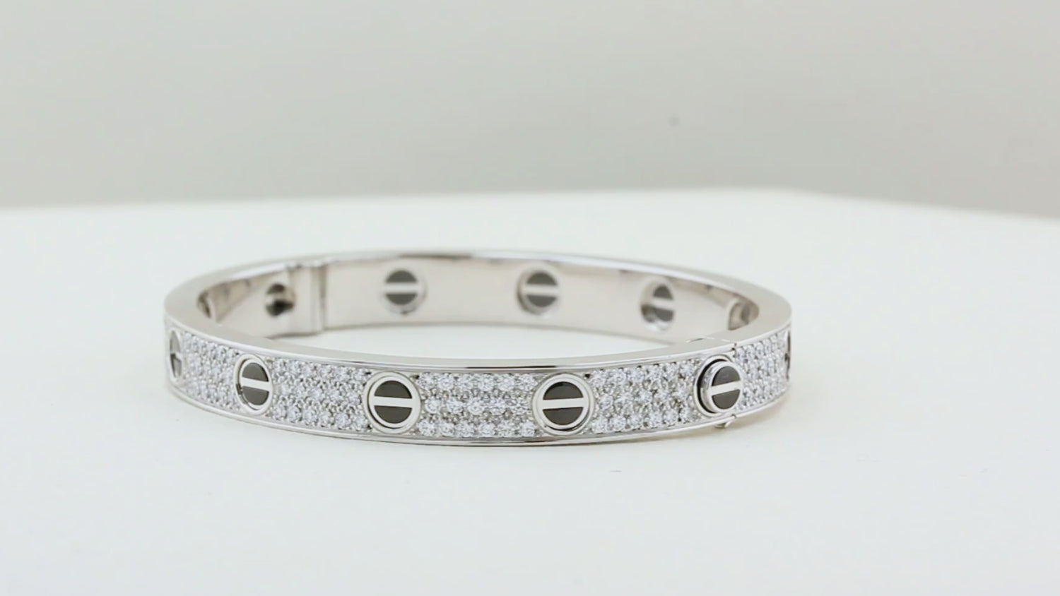 Cartier Pave Diamond and Ceramic Love Bracelet - Size 16