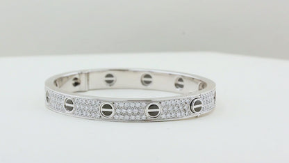 Cartier Pave Diamond and Ceramic Love Bracelet - Size 16