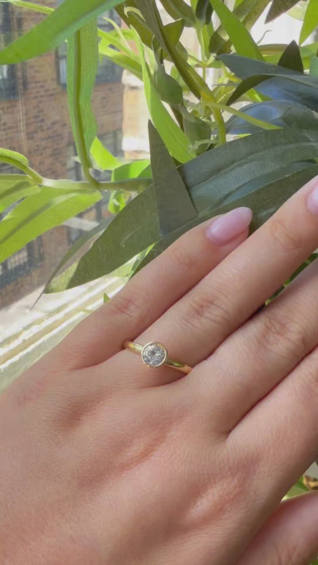 0.60ct Diamond Rubover Solitaire Ring