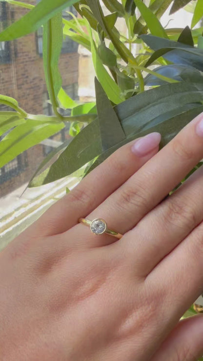 0.60ct Diamond Rubover Solitaire Ring