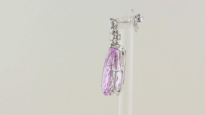 Kunzite and Diamond Drop Earrings