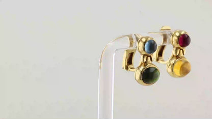 Vintage Bulgari Passo Doppio Gem Set Earrings