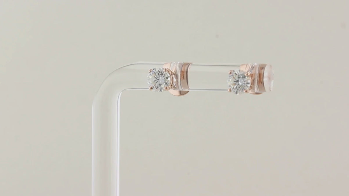 Rose Gold 0.50ct Diamond Stud Earrings