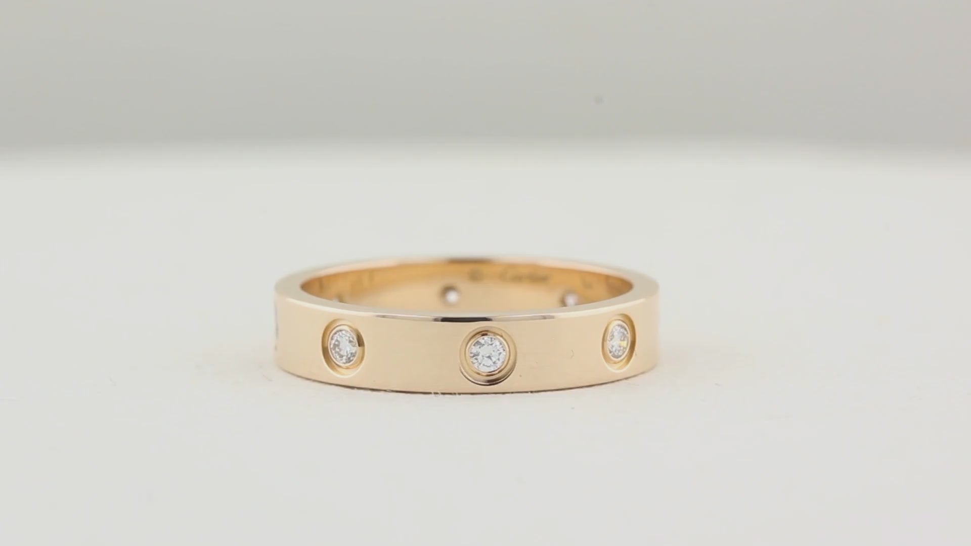 Cartier Rose Gold Diamond Love Ring - Size 54