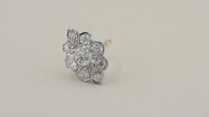 Vintage Old Cut Diamond Cluster Panel Ring