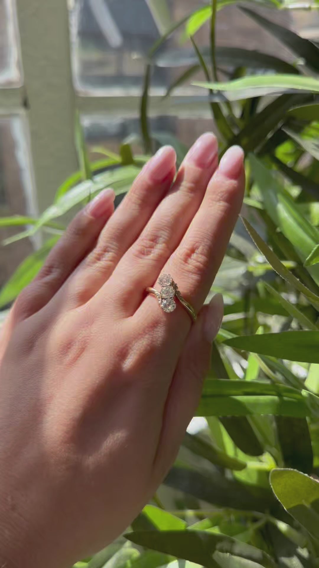 Antique Old Cut Diamond Three Stone Twist Ring