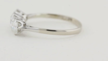 Vintage 1.40ct Old Cut Diamond Three Stone Engagement Ring