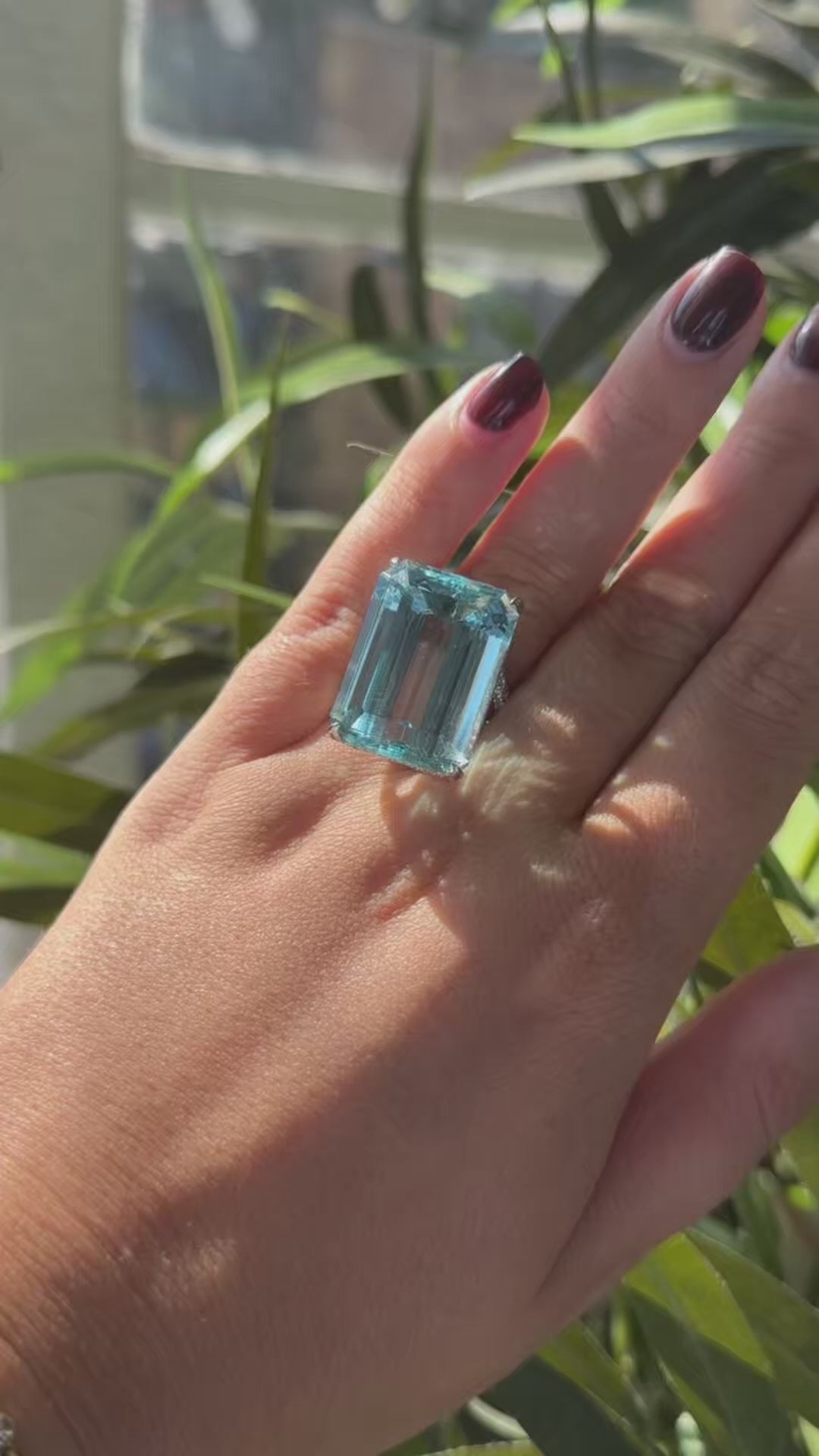 30ct Aquamarine and Diamond Cocktail Ring