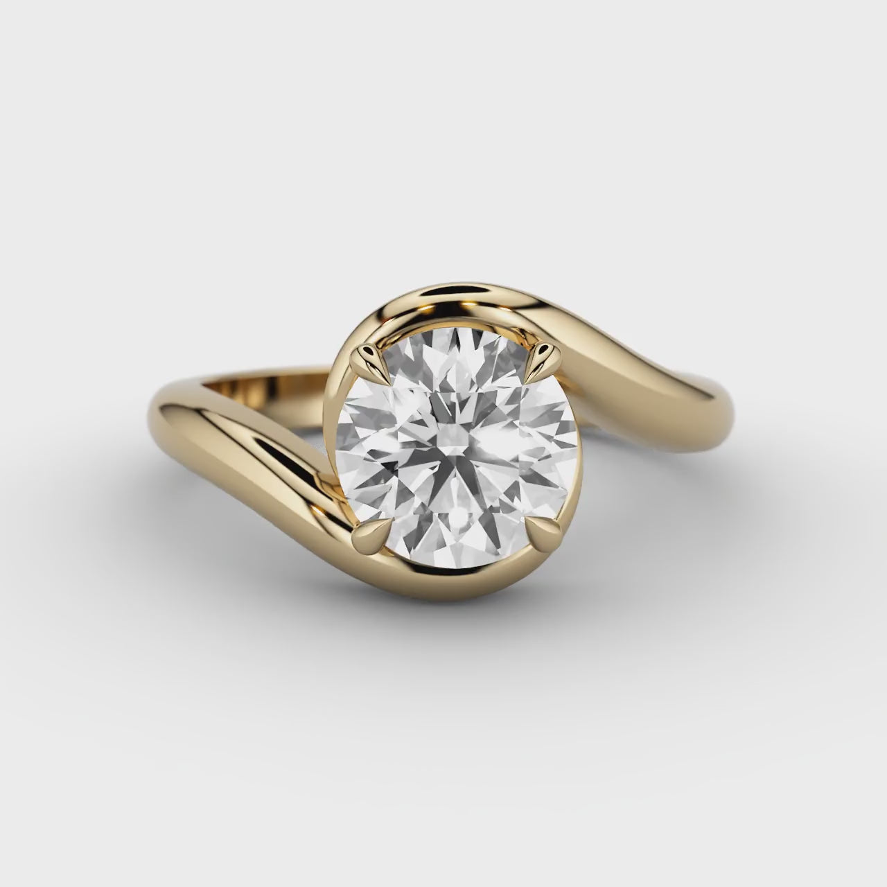 Amity Wave Twist Solitaire Ring