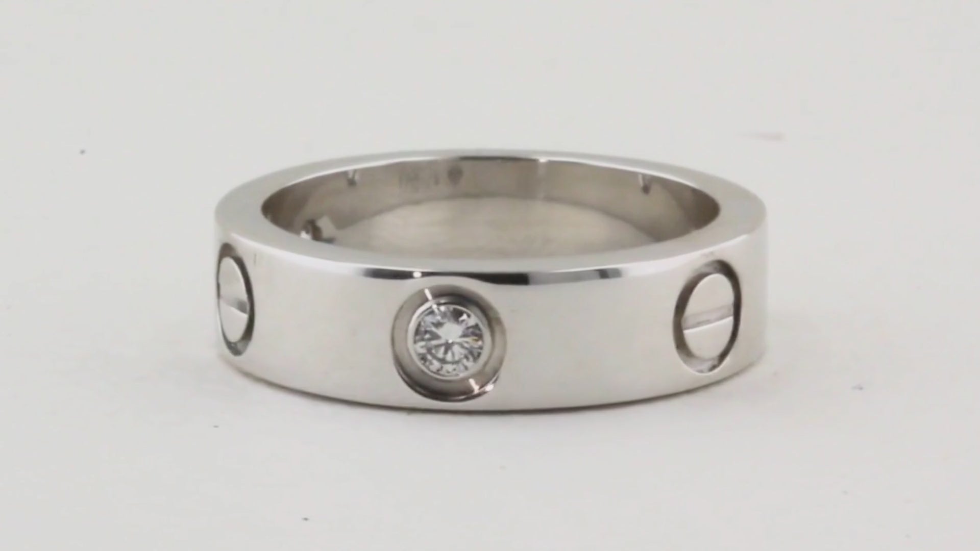 Cartier Three Diamond Love Ring - Size 53