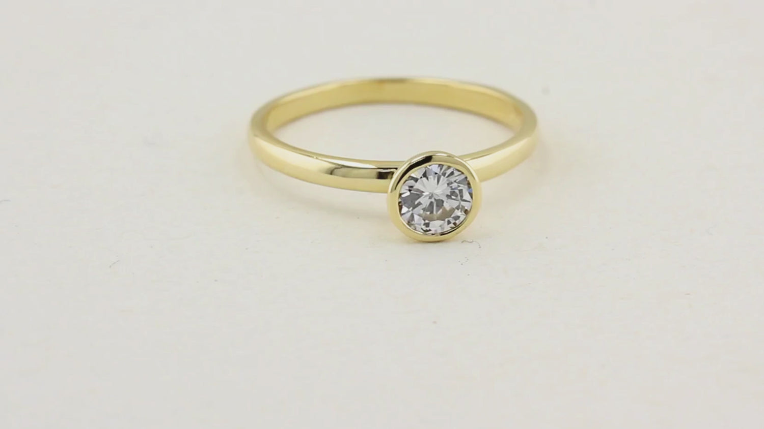 0.60ct Diamond Rubover Solitaire Ring