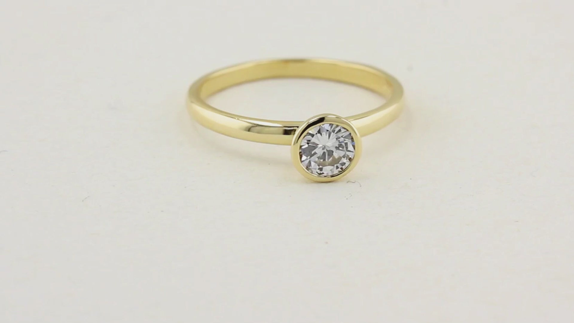 0.60ct Diamond Rubover Solitaire Ring