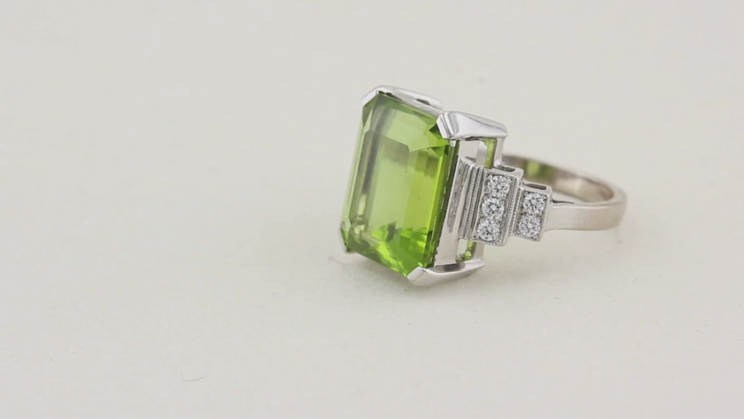 Peridot and Diamond Cocktail Ring