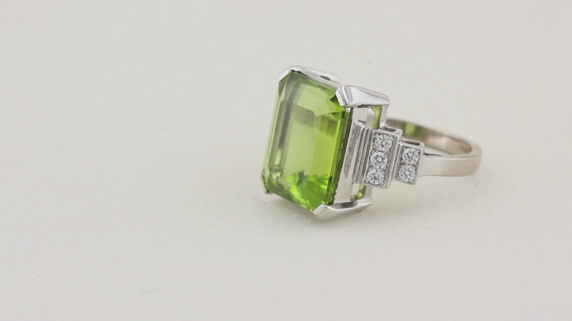 Peridot and Diamond Cocktail Ring