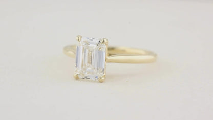 Timeless Emerald Cut Diamond Solitaire Engagement Ring