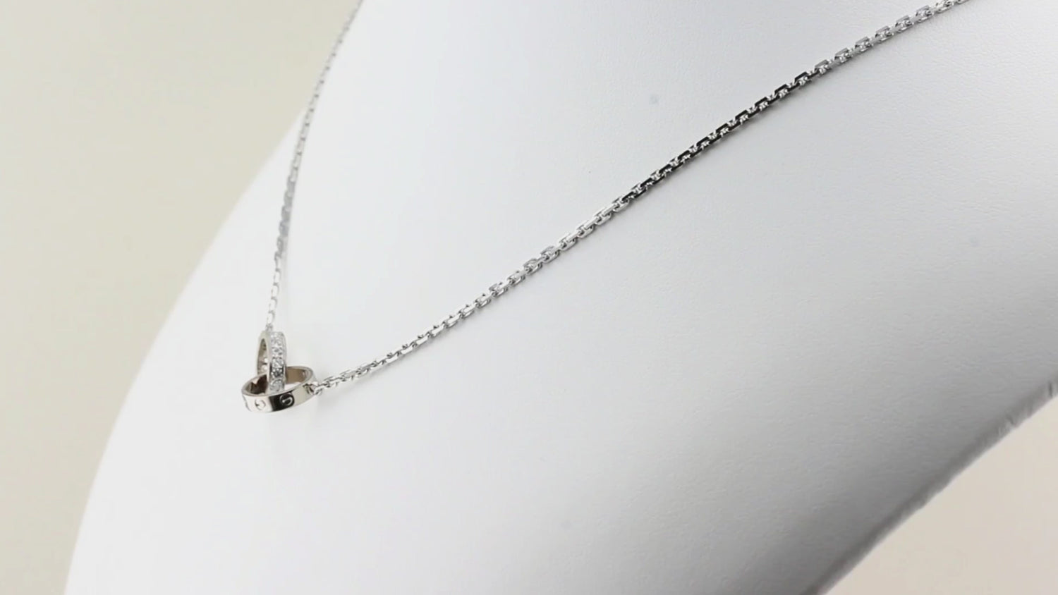 Cartier Love Necklace Half Paved
