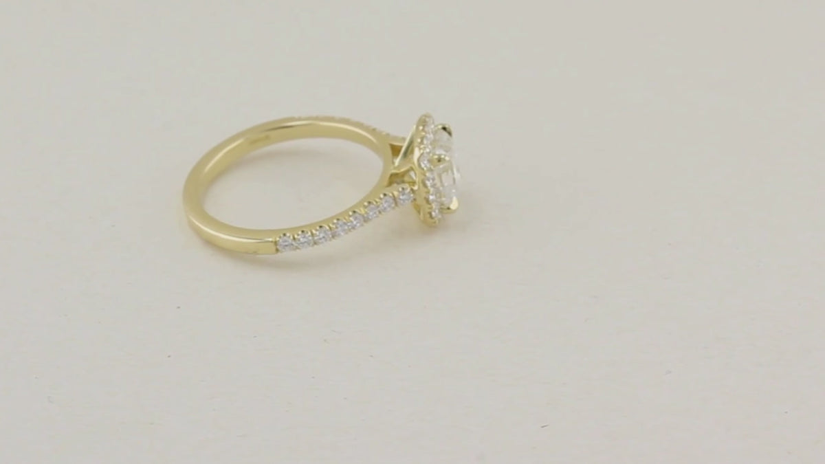 1.01ct Cushion Cut Diamond Cluster Ring