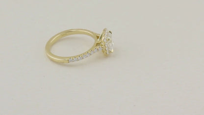 1.01ct Cushion Cut Diamond Cluster Ring