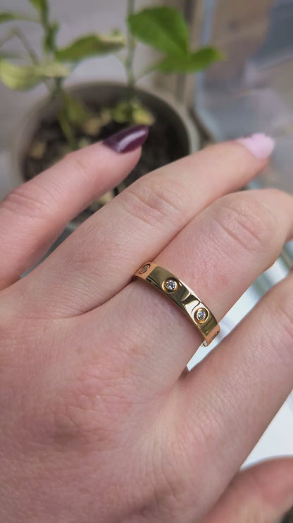 Cartier Yellow Gold Eight Diamond SM Love Ring - Size 56