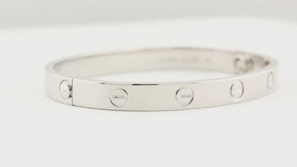 Cartier Classic White Gold Love Bracelet - Size 16