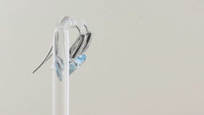 Aquamarine and Diamond Drop Earrings