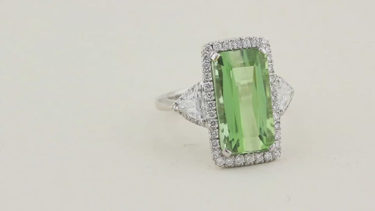 Tourmaline and Diamond Ring