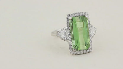Tourmaline and Diamond Ring