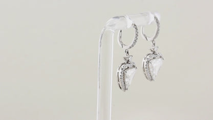 4.00ct Heart Shape Diamond Drop Earrings