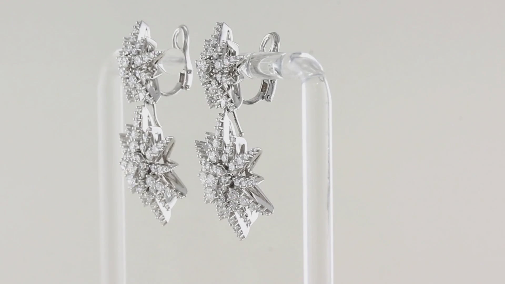 Diamond Star Drop Earrings