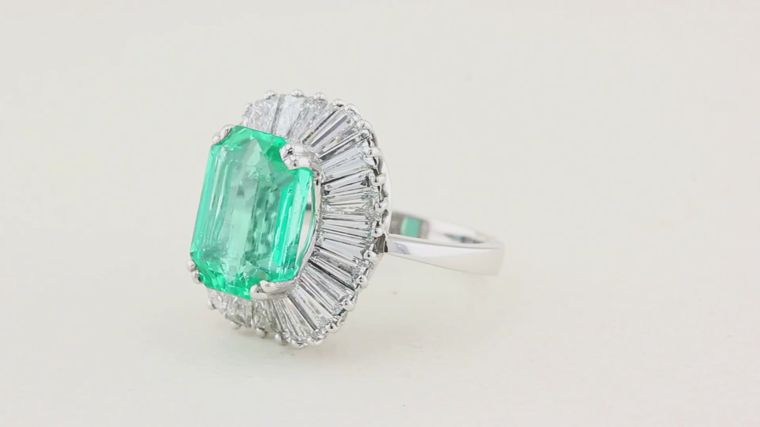 Vintage Emerald and Diamond Ballerina Ring
