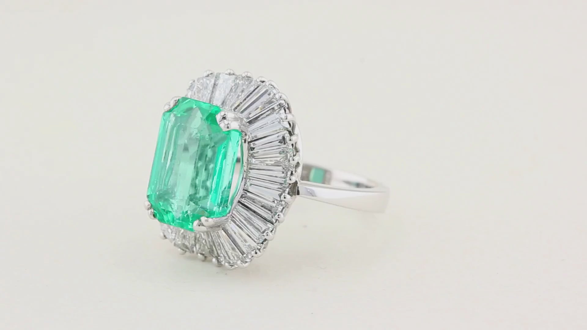 Vintage Emerald and Diamond Ballerina Ring