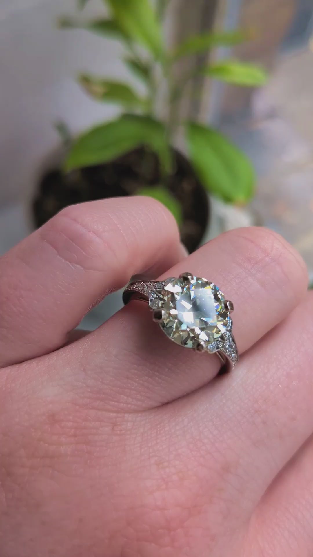 3.47ct Old Cut Diamond Ring