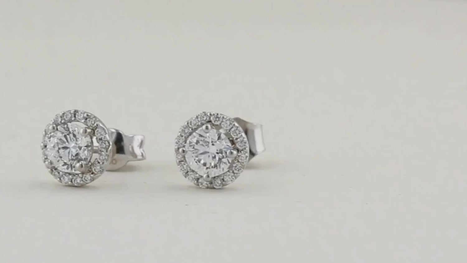 1.00ct Halo Diamond Stud Earrings