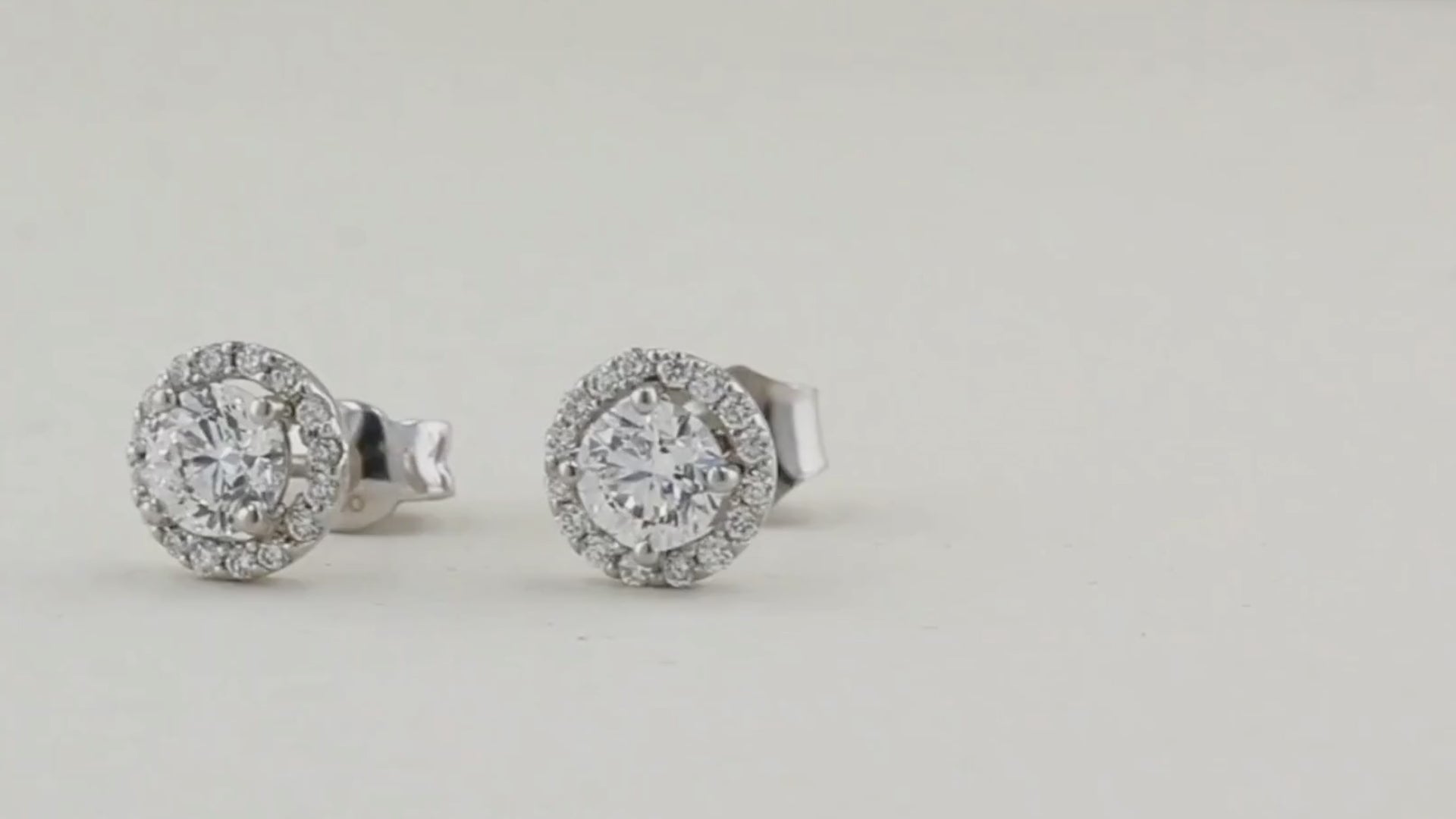 1.00ct Halo Diamond Stud Earrings