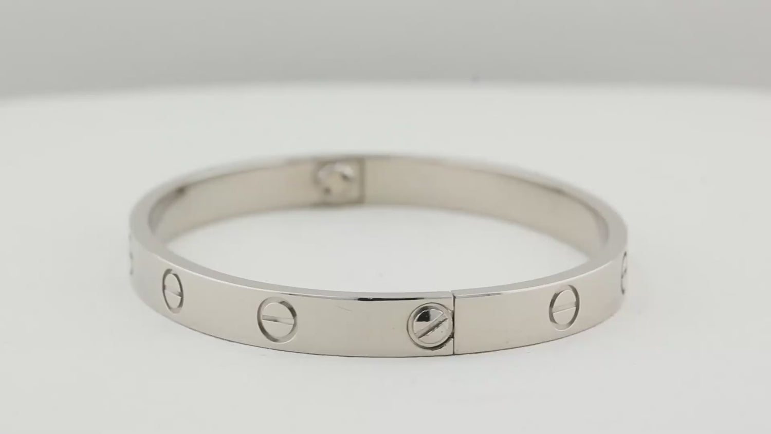 Cartier White Gold Classic Love Bracelet - Size 17