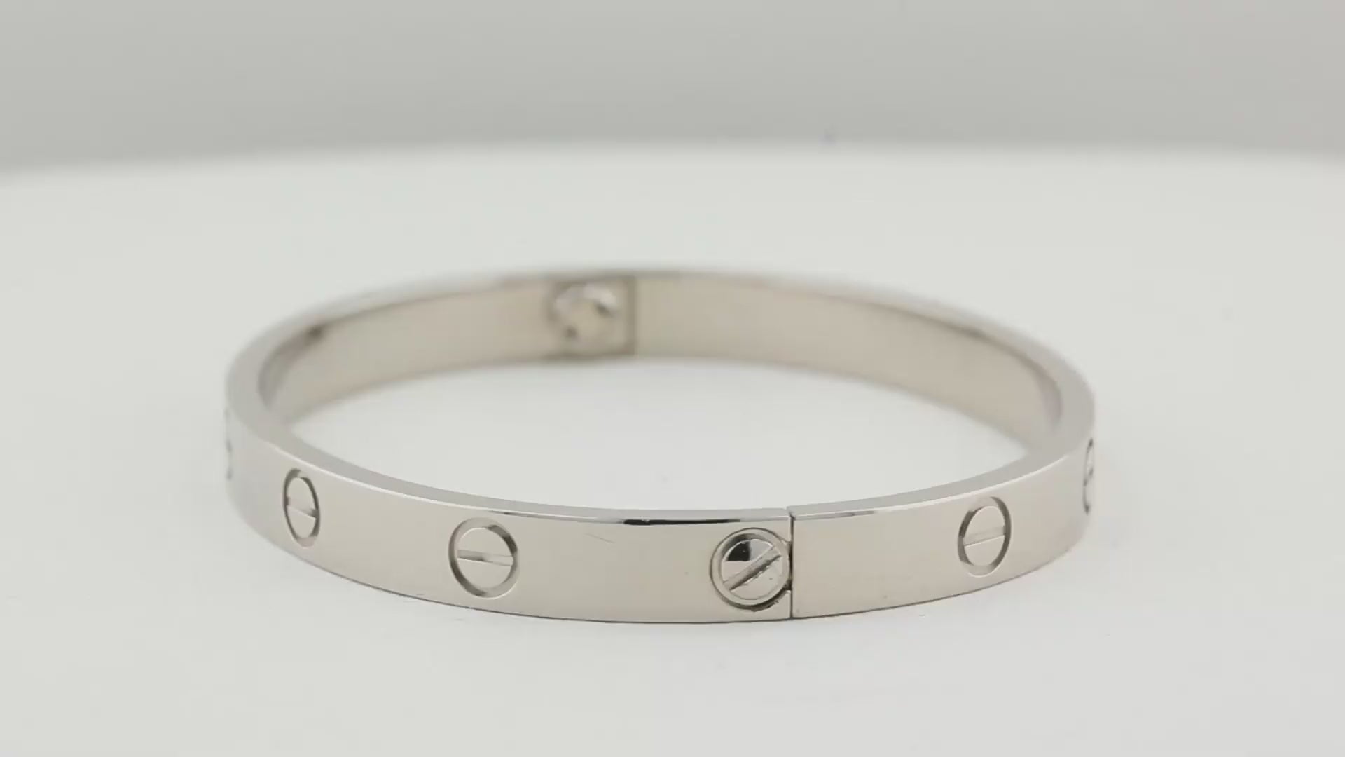 Cartier White Gold Classic Love Bracelet - Size 17