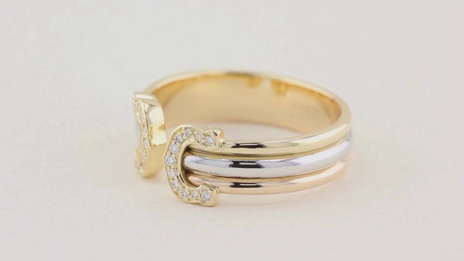 Vintage Cartier Double C Diamond SM Ring