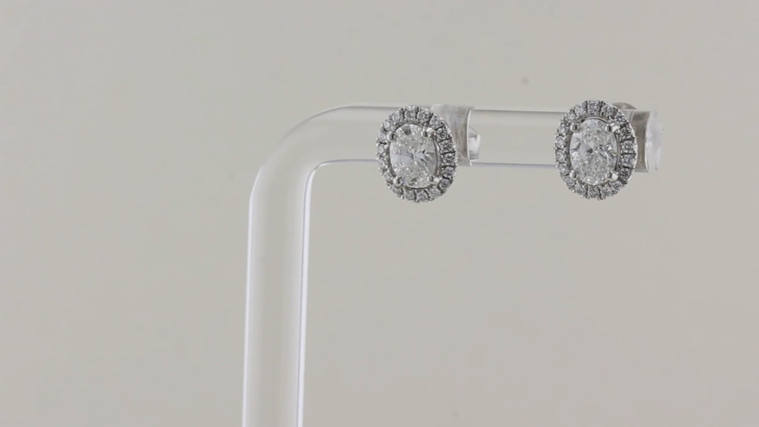 1.01ct Oval Halo Diamond Earrings