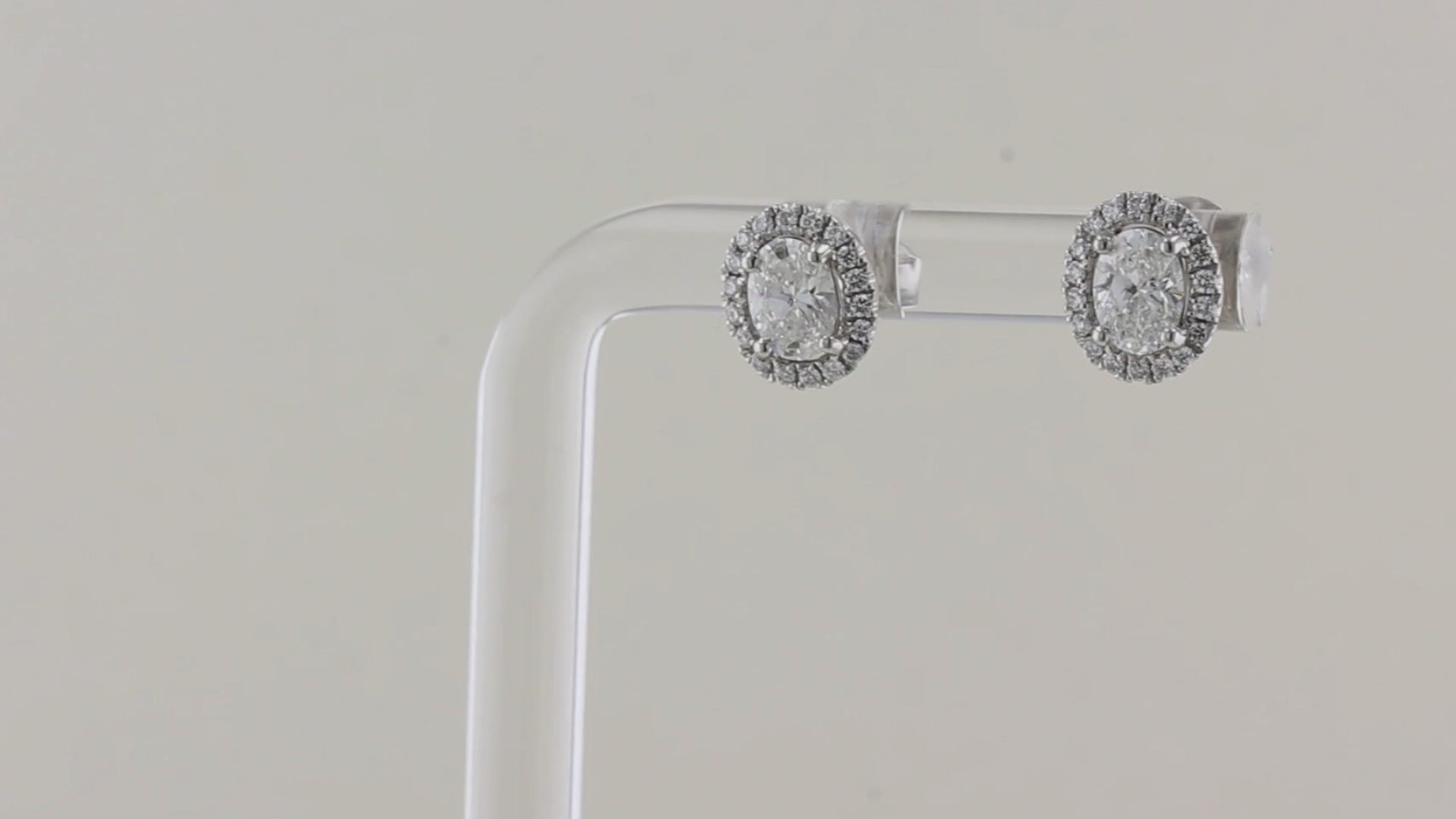 1.01ct Oval Halo Diamond Earrings