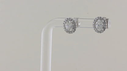 1.01ct Oval Halo Diamond Earrings