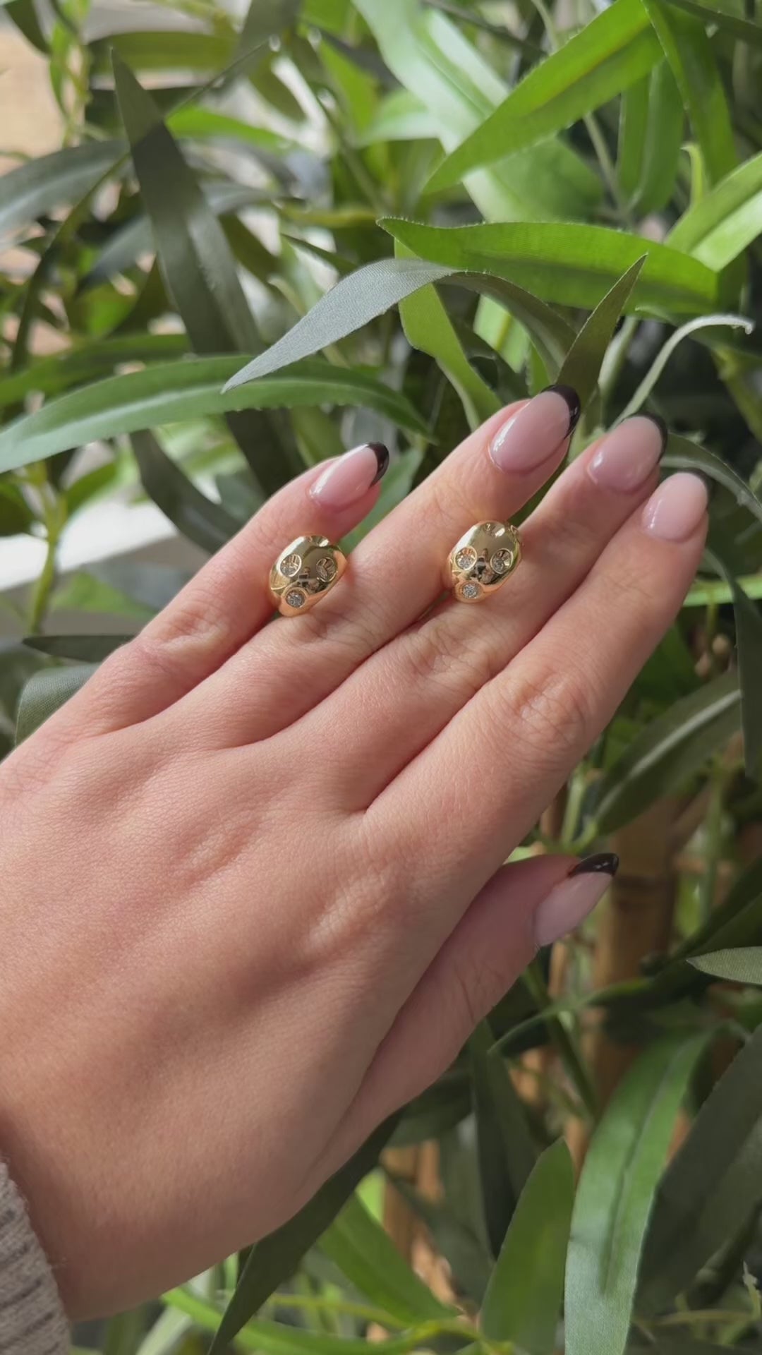 De Beers Chunky Gold and Diamond Hoop Earrings