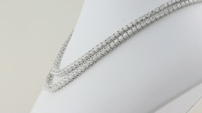 22ct Double Row Diamond Line Rivière Necklace