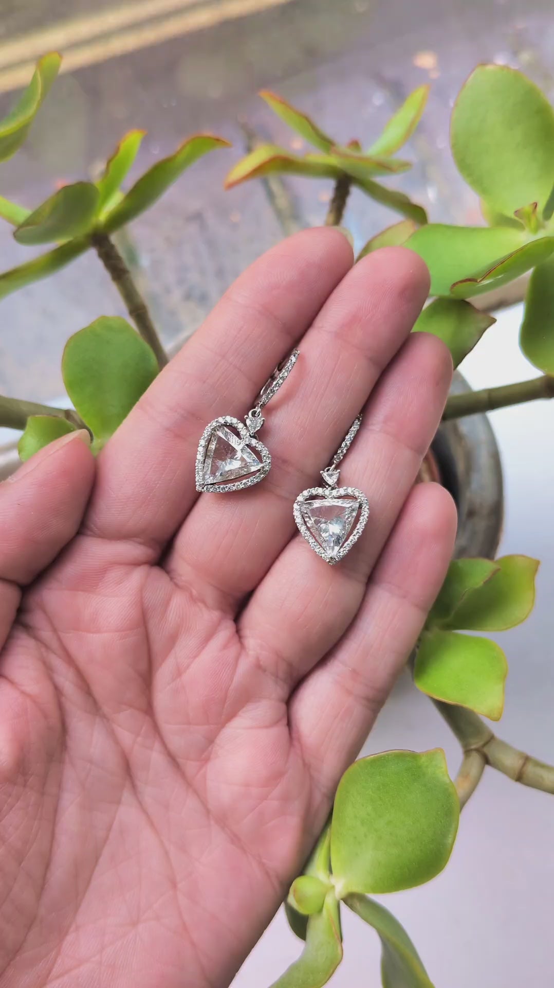 4.00ct Heart Shape Diamond Drop Earrings