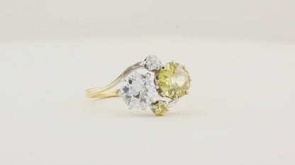 Antique Yellow and White Diamond Ring