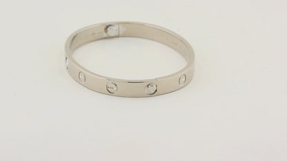 Cartier White Gold Single Diamond Love Bracelet - Size 16
