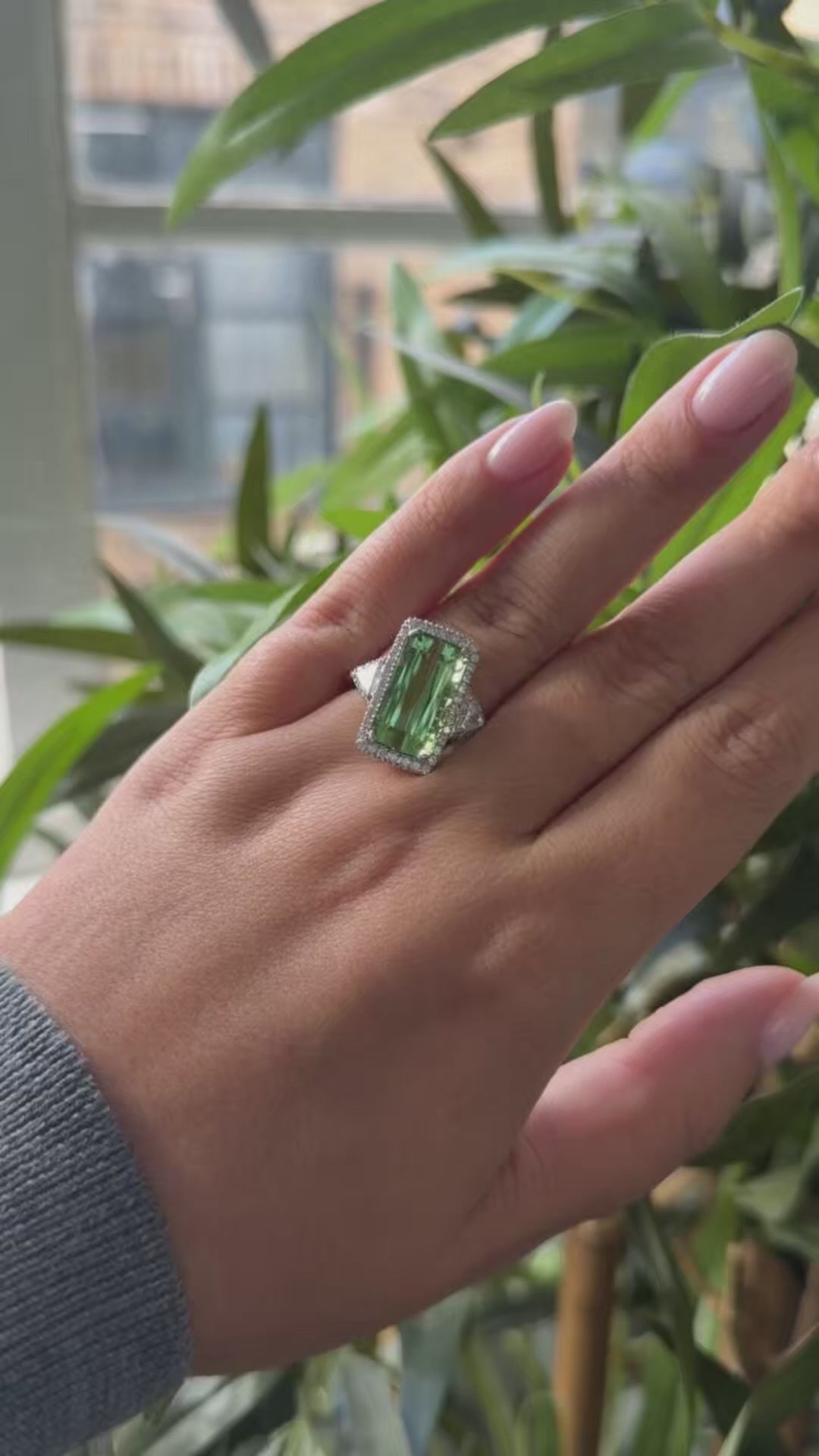 Tourmaline and Diamond Ring