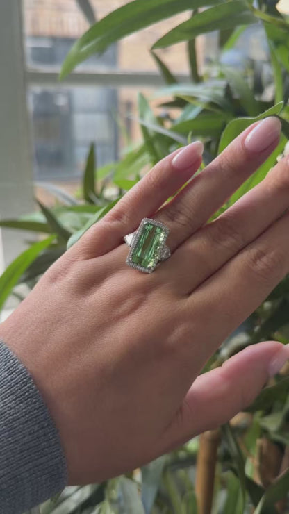 Tourmaline and Diamond Ring