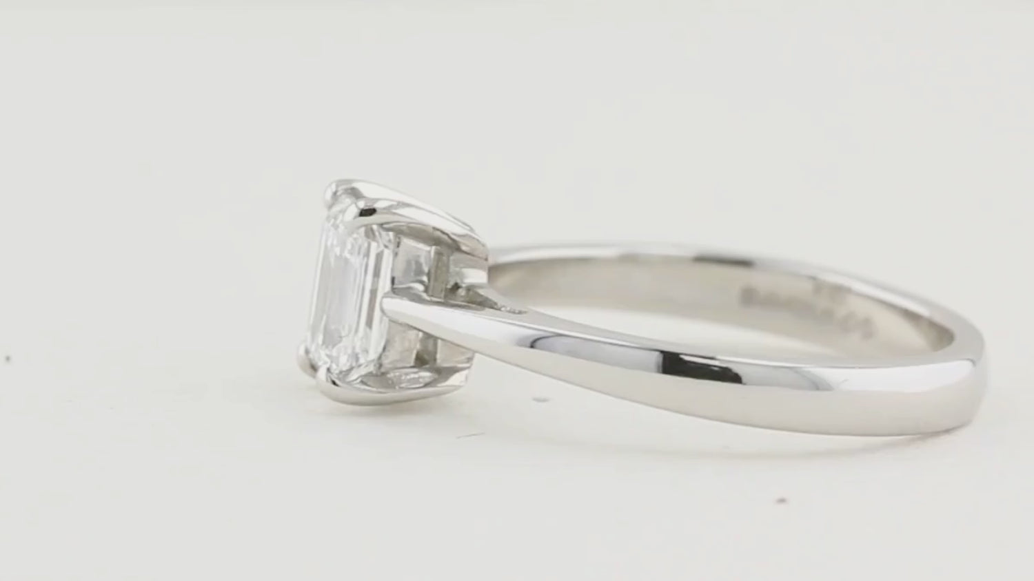 0.79ct Emerald Cut Diamond Solitaire Ring