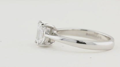0.79ct Emerald Cut Diamond Solitaire Ring