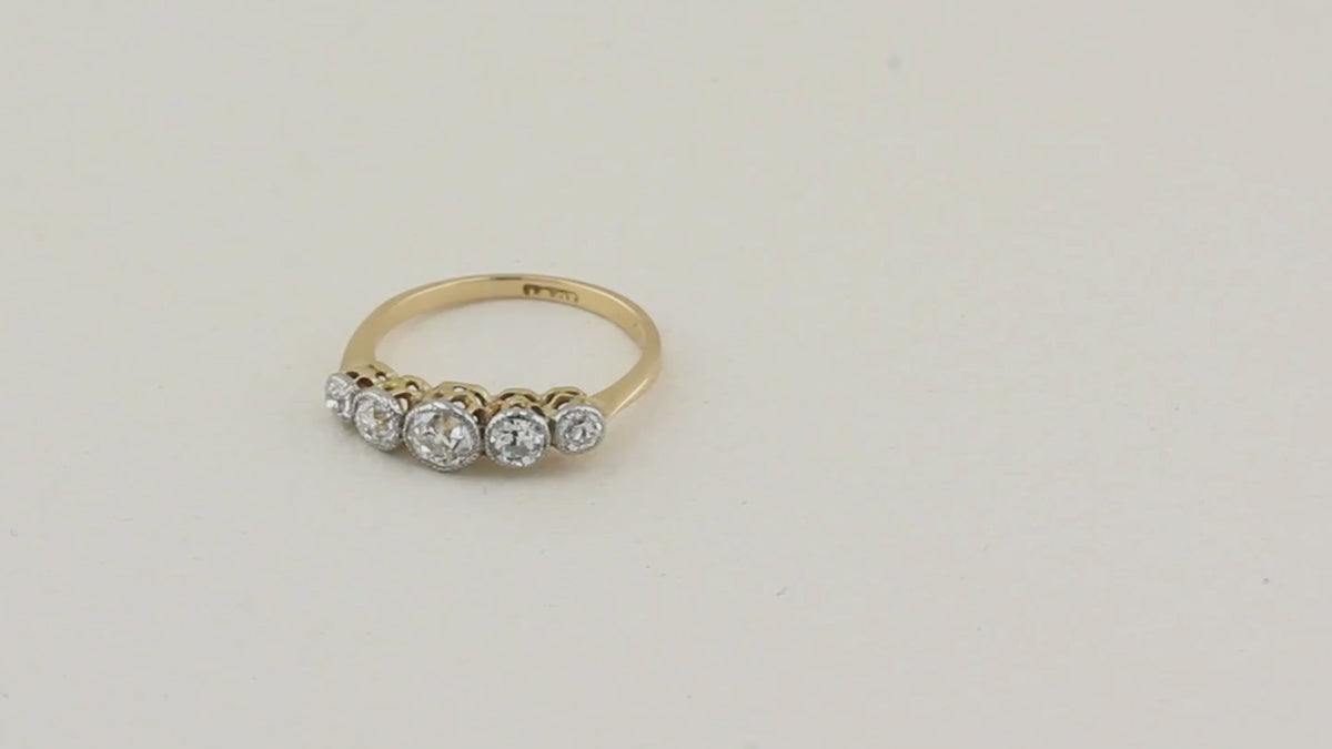 Old Cut Diamond Five Stone Ring